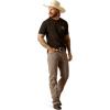ARIAT Men’s Buckaroo T-Shirt, Buckhorn(Black/Cactus Flag)