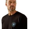 ARIAT Men’s Buckaroo T-Shirt, Buckhorn(Black/Chrome Wire)