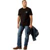 ARIAT Men’s Buckaroo T-Shirt, Buckhorn(Black/Chrome Wire)