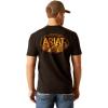 ARIAT Men’s Buckaroo T-Shirt, Buckhorn(Black/Farm Fields)