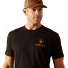 ARIAT Men’s Buckaroo T-Shirt, Buckhorn(Black/Farm Fields)