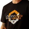 ARIAT Men’s Buckaroo T-Shirt, Buckhorn(Black/Hexstatic)