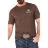 ARIAT Men’s Buckaroo T-Shirt, Buckhorn(Brown Heather/Outline Circle)