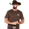 ARIAT Men’s Buckaroo T-Shirt, Buckhorn(Brown Heather/Outline Circle)