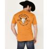 ARIAT Men’s Buckaroo T-Shirt, Buckhorn(Buckhorn Heather/Bison Skull)