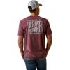 ARIAT Men’s Buckaroo T-Shirt, Buckhorn(Burgundy Heather/Curve Ball)