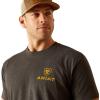 ARIAT Men’s Buckaroo T-Shirt, Buckhorn(Charcoal Heather/Desert Modern)