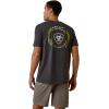 ARIAT Men’s Buckaroo T-Shirt, Buckhorn(Charcoal Heather/Offset Circle)