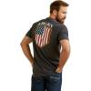 ARIAT Men’s Buckaroo T-Shirt, Buckhorn(Charcoal Heather/Patriot Badge)