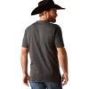 ARIAT Men’s Buckaroo T-Shirt, Buckhorn(Charcoal Heather/Quadrangle)