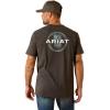 ARIAT Men’s Buckaroo T-Shirt, Buckhorn(Charcoal Heather/Roundabout)