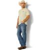 ARIAT Men’s Buckaroo T-Shirt, Buckhorn(Desert Sage Heather/Eagle Flag)
