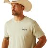 ARIAT Men’s Buckaroo T-Shirt, Buckhorn(Desert Sage Heather/Eagle Flag)