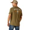 ARIAT Men’s Buckaroo T-Shirt, Buckhorn(Military Heather/Outline Wing)