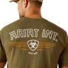 ARIAT Men’s Buckaroo T-Shirt, Buckhorn(Military Heather/Outline Wing)