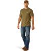 ARIAT Men’s Buckaroo T-Shirt, Buckhorn(Military Heather/Outline Wing)