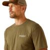 ARIAT Men’s Buckaroo T-Shirt, Buckhorn(Military Heather/Outline Wing)