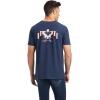 ARIAT Men’s Buckaroo T-Shirt, Buckhorn(Navy Heather/Chimayo Graphic)