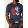 ARIAT Men’s Buckaroo T-Shirt, Buckhorn(Navy Heather/Standing Tall)