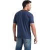 ARIAT Men’s Buckaroo T-Shirt, Buckhorn(Navy Heather/Western Lockup)