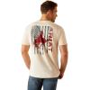 ARIAT Men’s Buckaroo T-Shirt, Buckhorn(Off White/Bronco Flag)