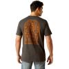 ARIAT Men’s Buckaroo T-Shirt, Buckhorn(Off White/Southwest Curve)