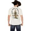 ARIAT Men’s Buckaroo T-Shirt, Buckhorn(Off White/Southwest Curve)