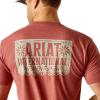 ARIAT Men’s Buckaroo T-Shirt, Buckhorn(Red Clay Heather/Sw Elements)