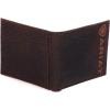 ARIAT Men’s Bull Hide Leather Bifold Wallet with Embroidered Logo, Dark Brown