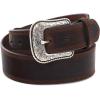 ARIAT Men’s Distressed Tapered Leather Western Belt with Stitched Edges(Brown)