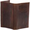 ARIAT Men’s Distressed USA Flag Leather Trifold Wallet