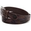 ARIAT Men’s Embossed Leaf Leather Belt with Etched Silver Buckle(Brown)