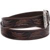 ARIAT Men’s Embossed Leaf Leather Belt with Etched Silver Buckle(Brown)