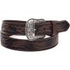 ARIAT Men’s Embossed Leaf Leather Belt with Etched Silver Buckle(Brown)