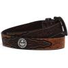 ARIAT Men’s Faux Ostrich Leather Belt with Floral Emboss and Silver Conchos(Brown)