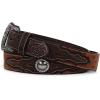 ARIAT Men’s Faux Ostrich Leather Belt with Floral Emboss and Silver Conchos(Brown)