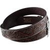 ARIAT Men’s Floral Embossed Leather Belt with Antiqued Silver Cowboy Buckle(Black/Tan)
