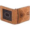 ARIAT Men’s Genuine Leather Floral Embossed Bifold Money Clip Wallet