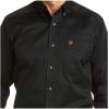 ARIAT Men’s Khaki Solid Fitted Shirt(Black)