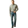 ARIAT Men’s Khaki Solid Fitted Shirt(Grey)