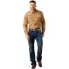 ARIAT Men’s Khaki Solid Fitted Shirt(Khaki)