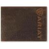 ARIAT Men’s Large Logo Bull Hide Leather Bifold Money Clip Wallet