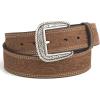 ARIAT Men’s Leather Floral Embossed Belt(Medium Brown)