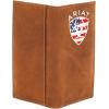 ARIAT Men’s Leather Rodeo Wallet with American Flag Shield Embroidery