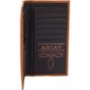 ARIAT Men’s Leather Rodeo Wallet with American Flag Shield Embroidery