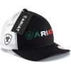 ARIAT Men’s Mexican Flag Colors Embroidered Snapback Cap, Black with White Mesh Back, 6-Panel Mid Profile(Black)
