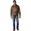ARIAT Men’s Navy Caldwell Full Zip Sweater Jacket(Oxford Tan Southwest Print)