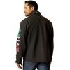 ARIAT Men’s New Team Softshell Mexico Water Resistant Jacket(Black/Mexico)