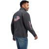 ARIAT Men’s Patriot Water Resistant Softshell Jacket, Charcoal(Charcoal)