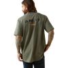 ARIAT Mens Rebar Cotton Strong Logo T-Shirt(Beetle Heather)
